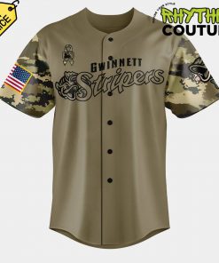 Gwinnett Stripers Military Appreciation Night 2025 Camo Baseball Jersey
