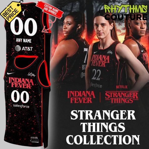 Indiana Fever x Stranger Things Rebel Swingman Limited Edition Black Basketball Jersey