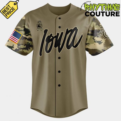 Iowa Cubs Military Appreciation Night 2025 Camo Baseball Jersey