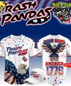 Rocket City Trash Pandas 4th of July USA Personalized Baseball Jersey