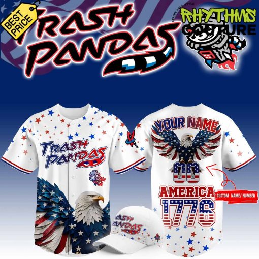 Rocket City Trash Pandas 4th of July USA Personalized Baseball Jersey