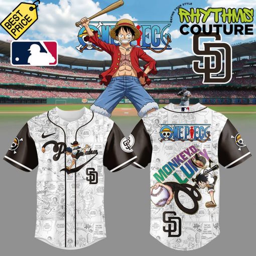 San Diego Padres x One Piece Straw Hat Luffy Special Baseball Jersey