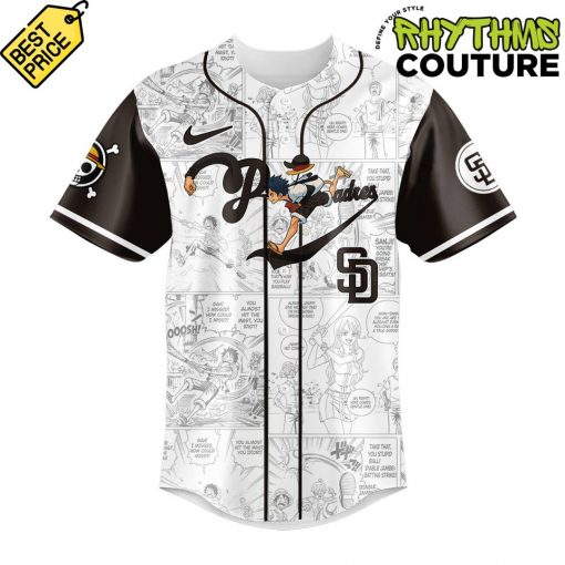 San Diego Padres x One Piece Straw Hat Luffy Special Baseball Jersey